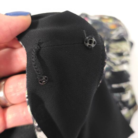 Club Monaco Sz0 100%Silk Geometric Shift SexyUnique Drop waist dress QuietLuxury - Picture 13 of 13